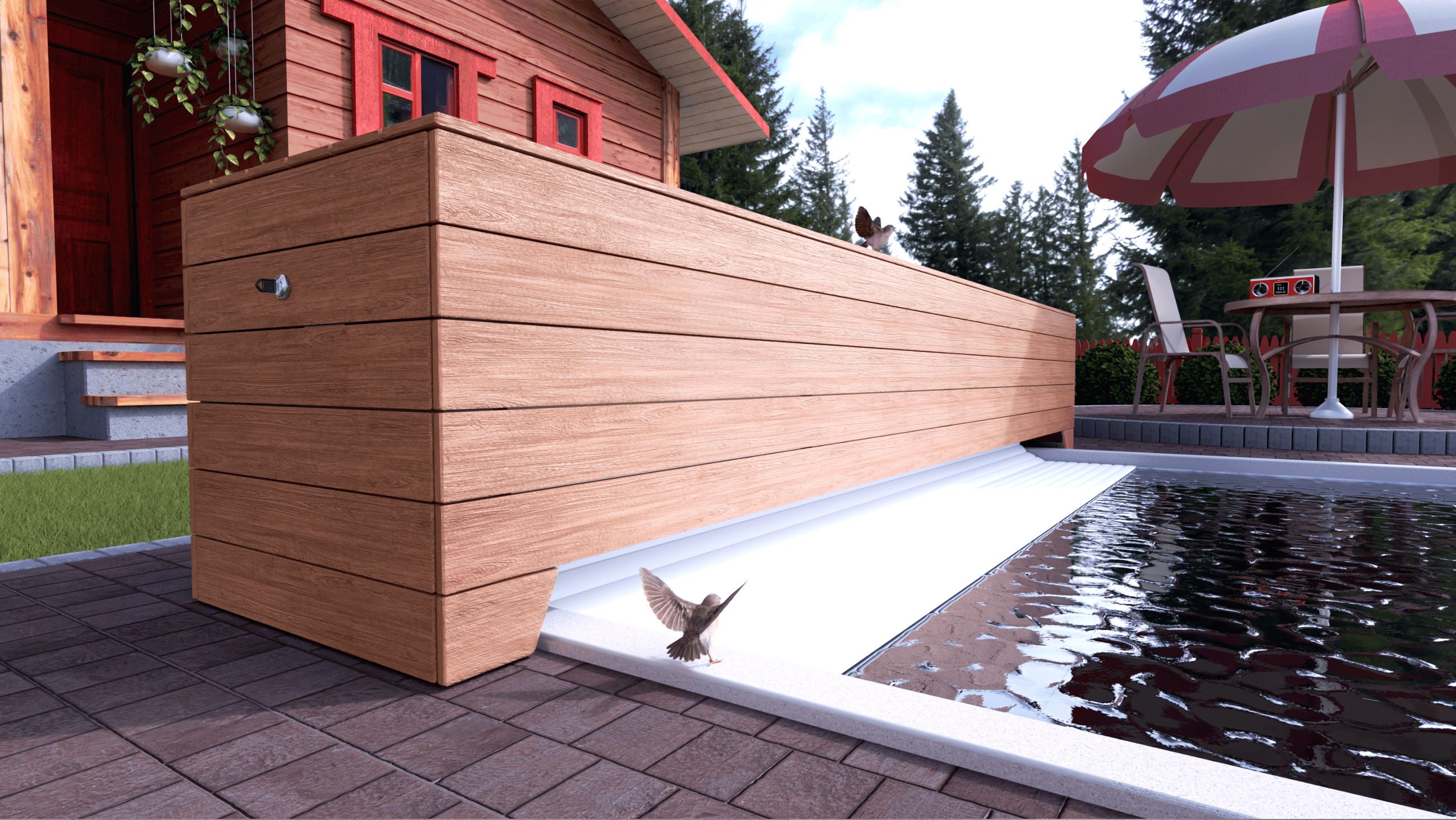 Box Oberflächenwickler, Pool-Rollladen, Liderpool-Poolabdeckungen